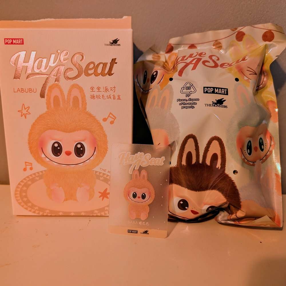 Labubu Have A Seat Toy - Brown and Cream